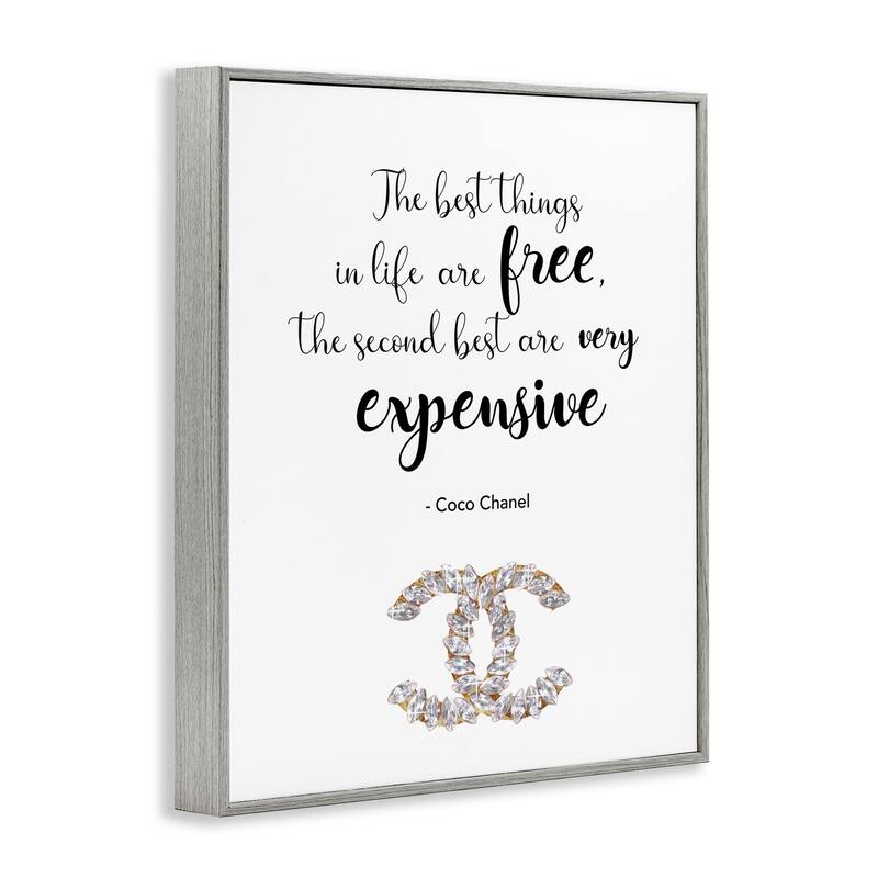 Stupell Second Best Things In Life Quote Fashion Brand Glam Text Framed Wall Art - Black