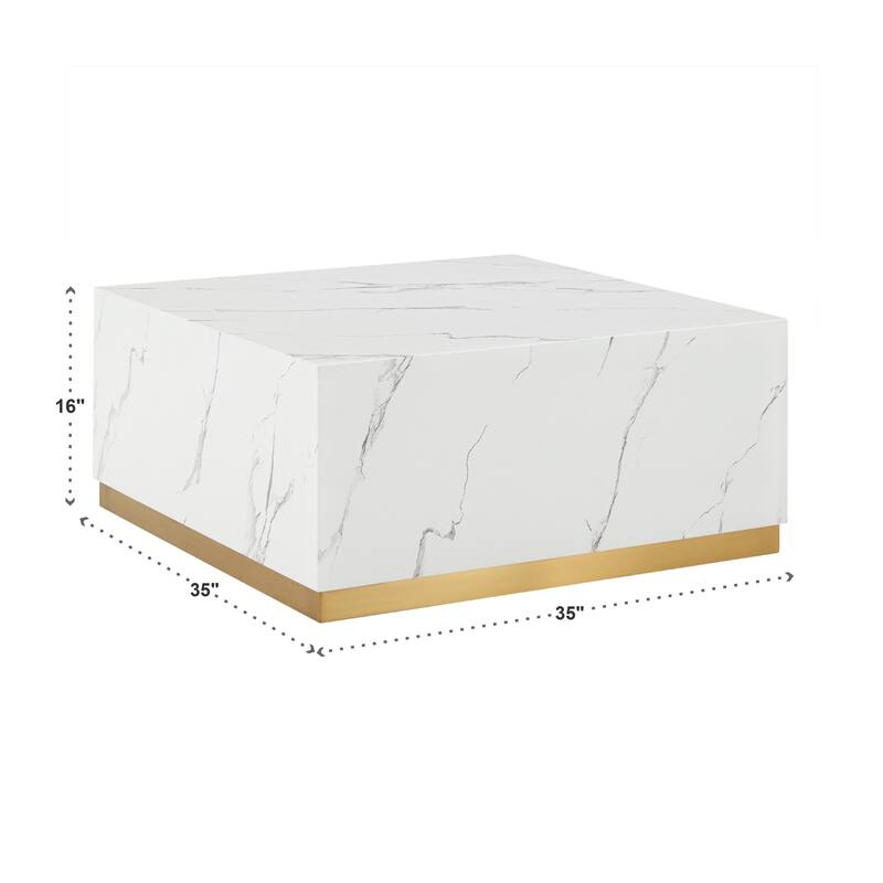 Darcy Faux Marble Coffee Table with Casters by iNSPIRE Q Bold