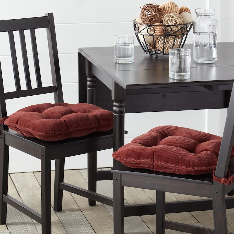 Omaha Indoor Reversible Corduroy Chair Pads (2-Pack)