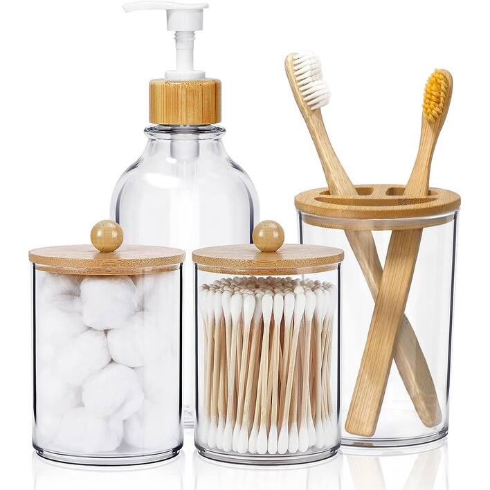 Bamboo Bathroom Accessories Set