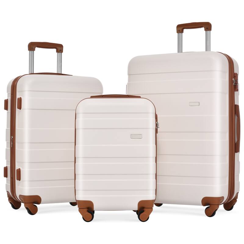 3 Pcs Luggage Set, Expandable ABS Hardshell Suitcases Spinner Wheels with TSA Lock 20''24''28''