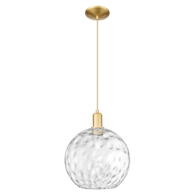 Innovations Lighting Endless Possibilities Arcadia - Athens Water Glass - 1 Light 12" Cord Hung Mini Pendant - Satin Gold
