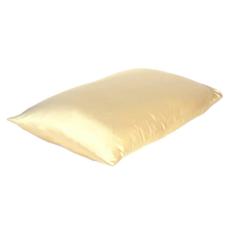 HomeRoots Apricot Dreamy Set Of 2 Silky Satin Standard Pillowcases