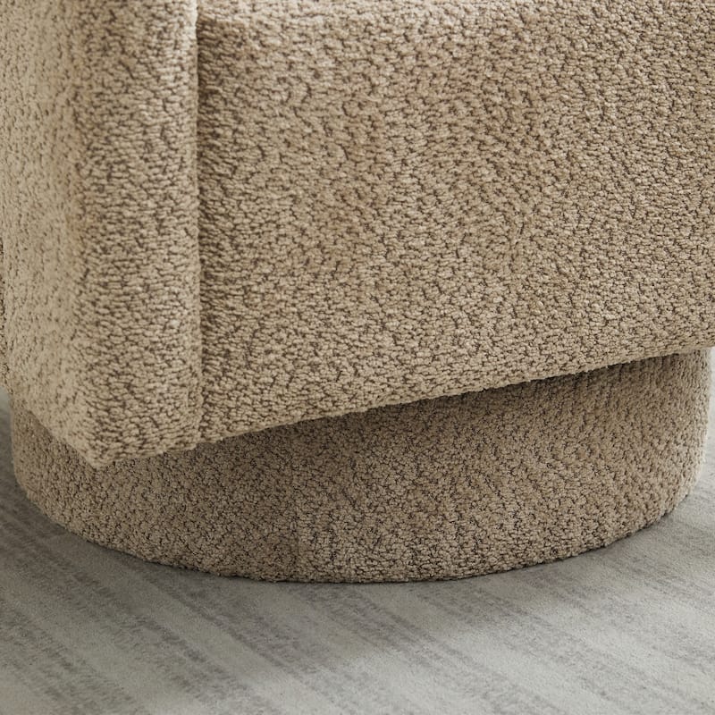 Boucle Swivel Accent Chair, 360 Degree Square Swivel Chair for Living Room Bedroom, Modern Upholstered Lounge Chair Club Chair