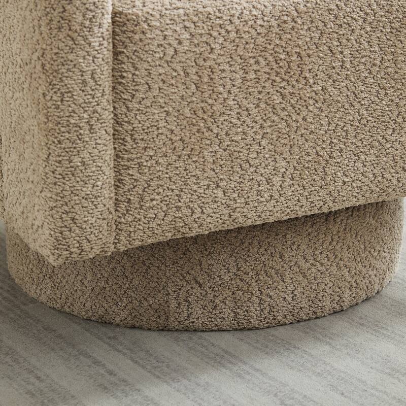 Roomfitters 29.13" Square Swivel Accent Chair, Modern Open Back Boucle Lounge Club Chair, 360° Rotation