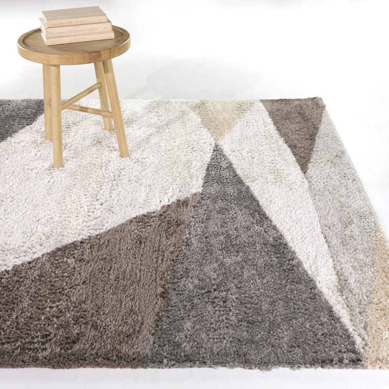 Brennan Modern Geometric Area Rug - 5'3" x 7' - Cream - Rectangle