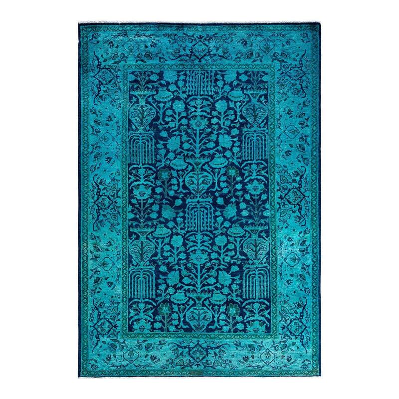 Vibrance One-of-a-Kind Hand-Knotted Area Rug - Blue, 5' 2" x 7' 6" - 5' 2" x 7' 6"