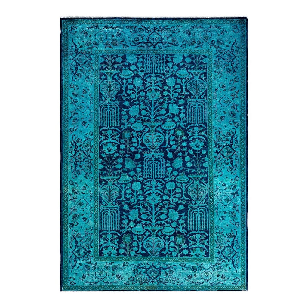 Vibrance One-of-a-Kind Hand-Knotted Area Rug - Blue, 5' 2" x 7' 6" - 5' 2" x 7' 6"