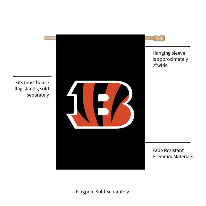 Applique Flag, House Size, Cincinnati Bengals