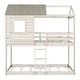 preview thumbnail 3 of 7, Twin-Over-Twin Bunk Bed with Roof and Play Area - Playhouse Design, Safety Guardrails, Ideal for Children's Bedrooms