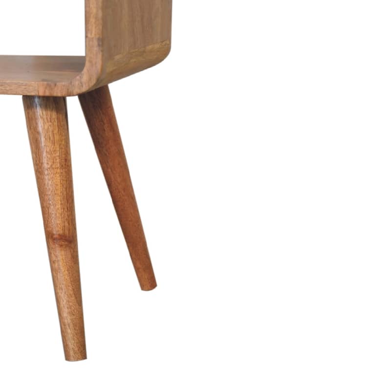 Artisan Furniture Solid Wood Mini Curved Open Nightstand