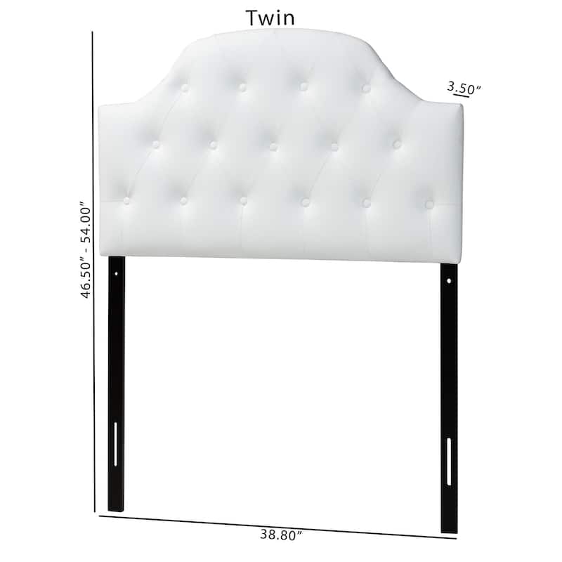 Baxton Studio Midas Modern and Contemporary Twin Size Faux Leather Upholstered Button-tufted Scalloped Headboard