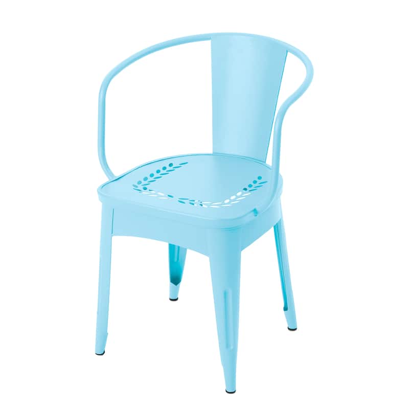 Roomfitters 3-Piece Outdoor Bistro Set Metal Patio Dining Furniture with Round Table and 2 Chairs, Light Blue