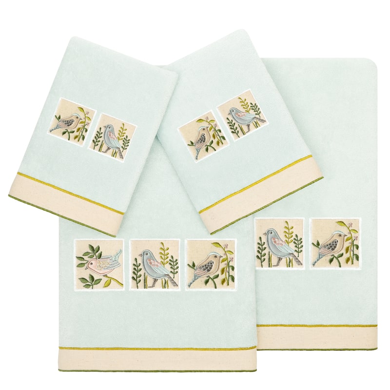 Authentic Hotel and Spa Turkish Cotton Belinda 4PC Towel Set - Aqua