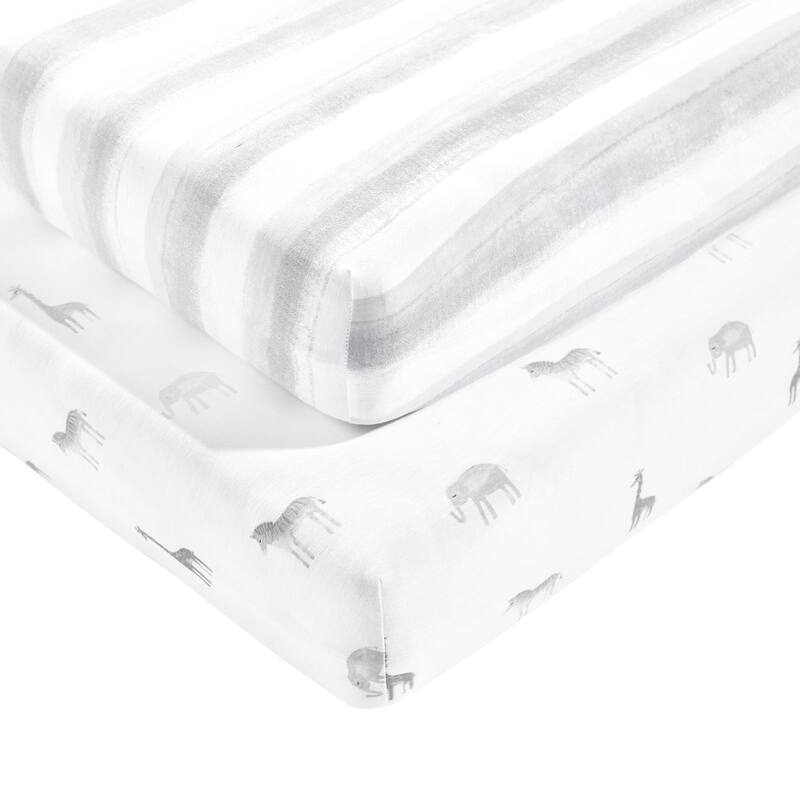 Lush Decor Baby Jungle Adventure Organic Cotton Fitted Crib Sheet, 2