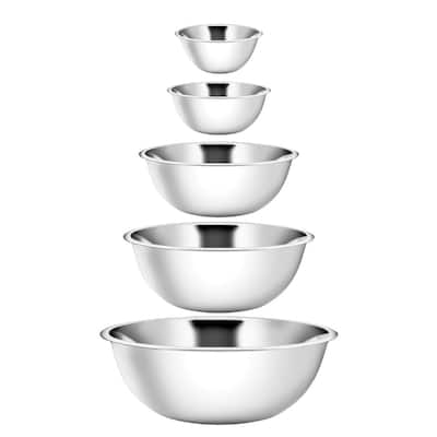Stainless Steel Mixing Bowl - Premium Polished Nesting Metal Bowl - 5.75x11.87