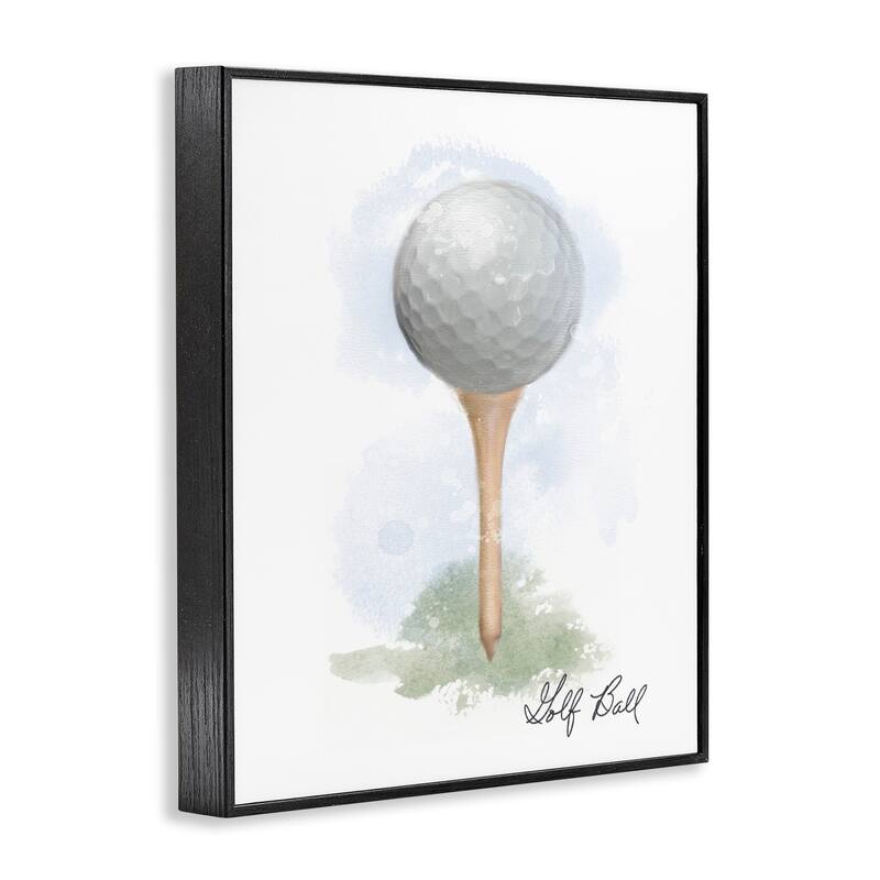 Stupell Soft Pastel Golf on Tee Framed Giclee Art Design By Matthew Piotrowicz