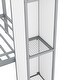 preview thumbnail 12 of 13, Castle-Shaped Metal Twin over Twin Bunk Bed with Wardrobe, Storage Staircase, and Open Cabinets, White+Grey