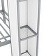 preview thumbnail 7 of 7, Twin over Twin Castle-Shaped Bunk Bed with Wardrobe & Multiple Storage, Sturdy Metal Bunk Bed w/Guardrails&Staircase, Grey+White
