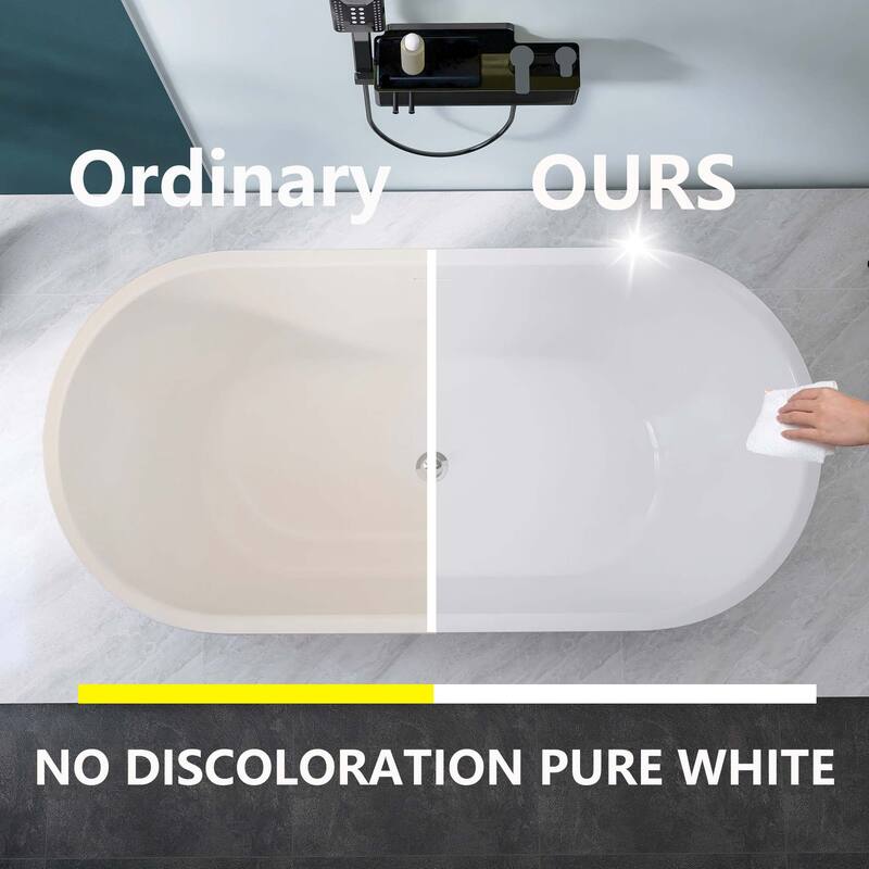 59 in./ 60 in. Acrylic Double Slipper Freestanding/Flatbottom Soaking Bathtub in Matte Black with Drain