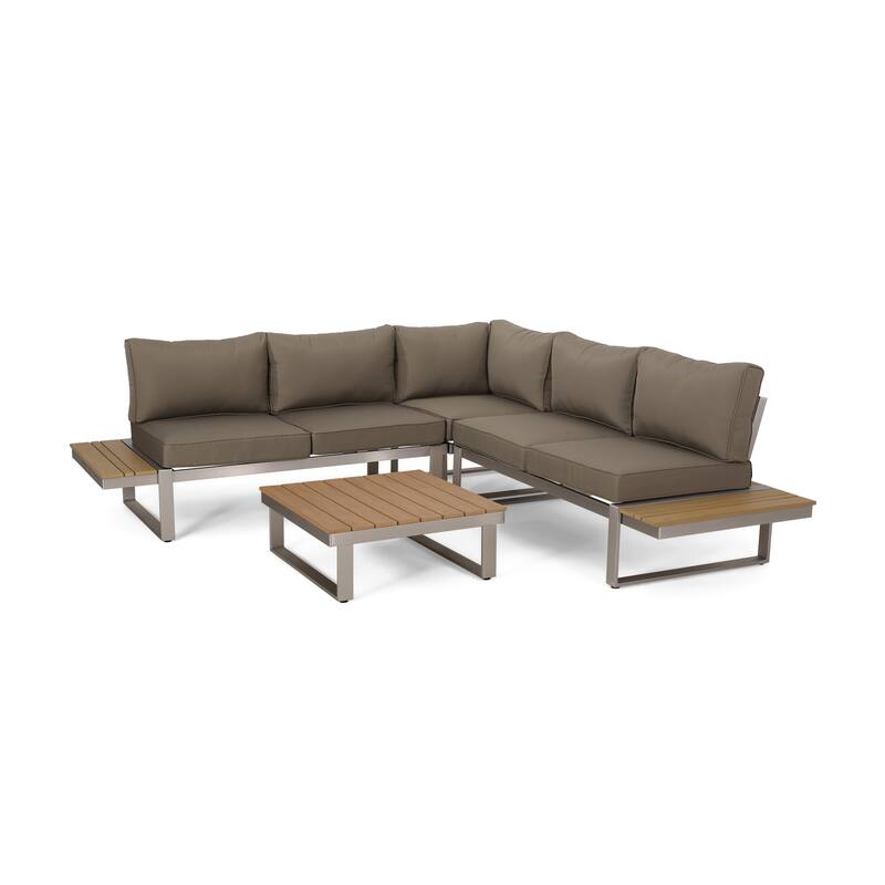 Sterling Aluminum 4-piece Sofa Set with Cushions by Christopher Knight Home