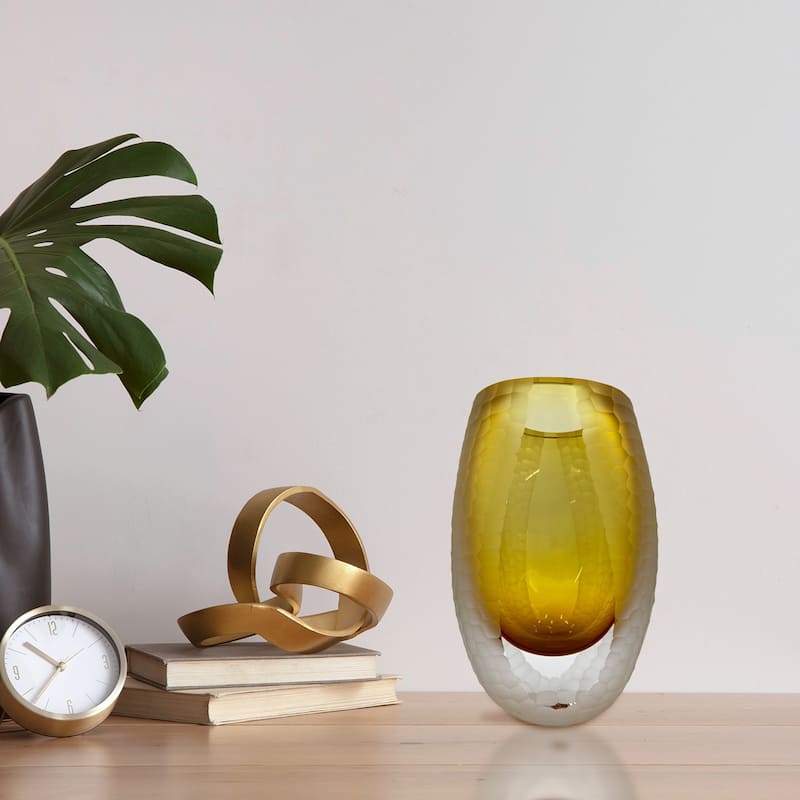 Handmade Glass Vase in Amber