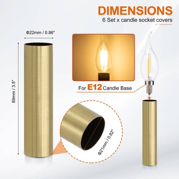 dimension image slide 50 of 102, Metal Chandelier Socket Sleeves Insulation Heat Shrinkable