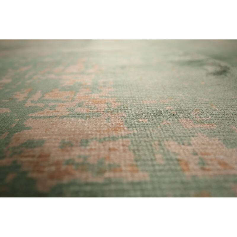 Contemporary Colorful Abstract Indian Rug Hand-Knotted Wool Carpet - 6'7" x 9'10"