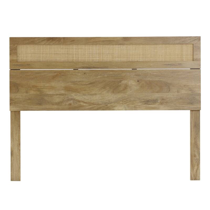 Oak Finish Headboard - Wood Top Headboard, Retro Renaissance Design, Bedroom Decor