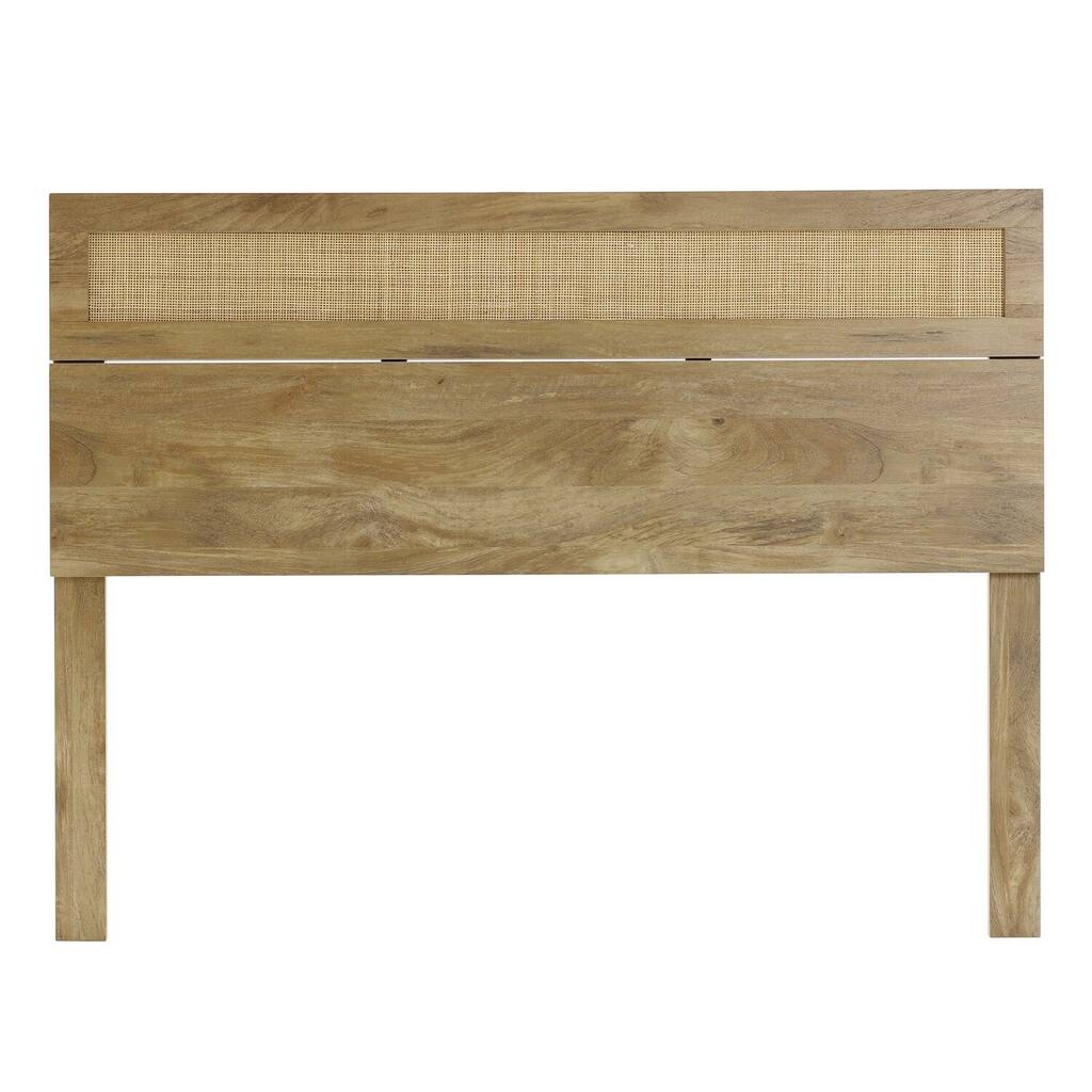 Oak Finish Headboard - Wood Top Headboard, Retro Renaissance Design, Bedroom Decor