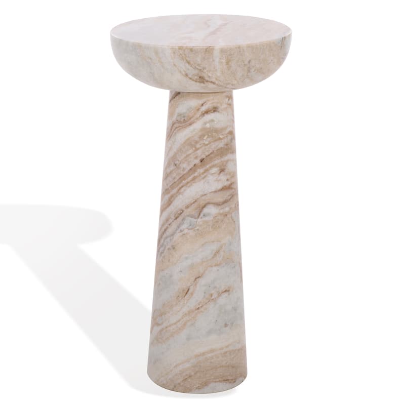 SAFAVIEH Couture Glendale Round Marble Accent Table - 10"W x 10"D x 20"H