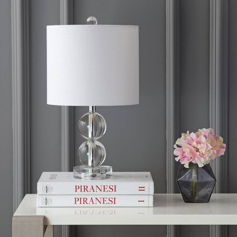 Flora 17.5" Crystal LED Table Lamp, Clear by JONATHAN Y