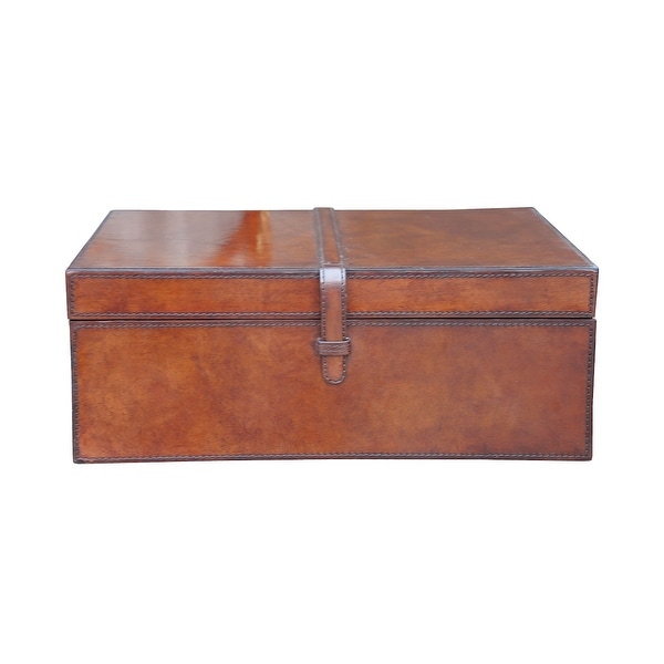 GuildMaster 8819-027 16" Wide Leather Box - Brown