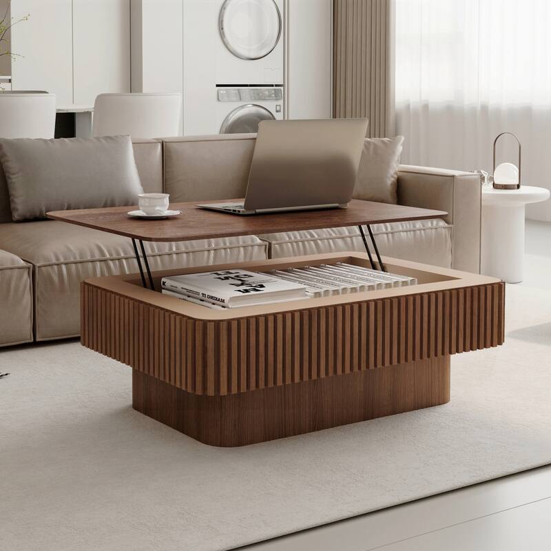 38.6in Fluted Lift-top Coffee Table
