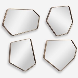 Scandinavian Style Wall Mirrors - 20" - Gold - Set of 4