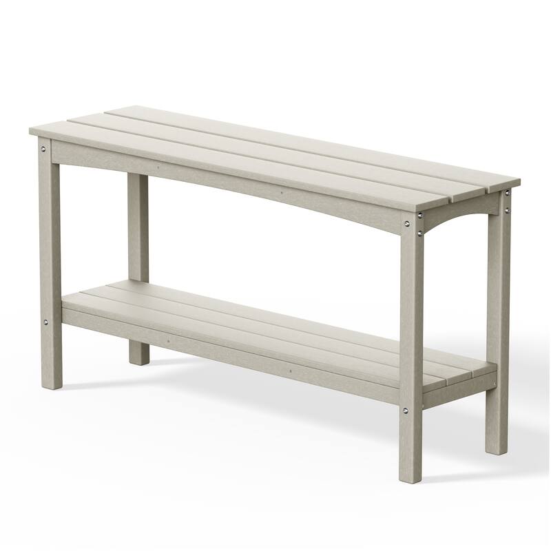 Laguna Hdpe All Weather Outdoor Patio Two Shelf Table