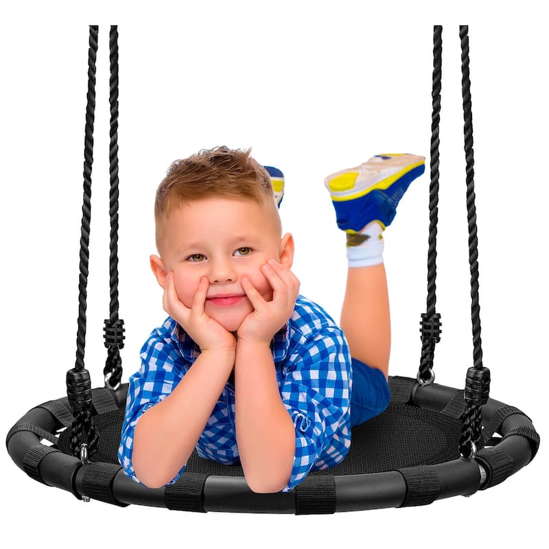Spinner Swing – Kids Round Mat Swing – Great for Tree, Backyard, Playground [New Improved 2020 Design!] (24" Mat Seat)
