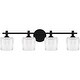 preview thumbnail 2 of 5, Spade 4-Light Matte Black Bath Light