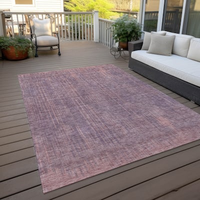 Machine Washable Indoor/ Outdoor Chantille Ombre Abstract Rug