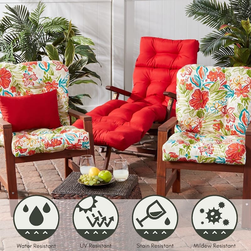 Breeze Floral 21-inch x 42-inch Outdoor Chair Cushion (Cushion Only)