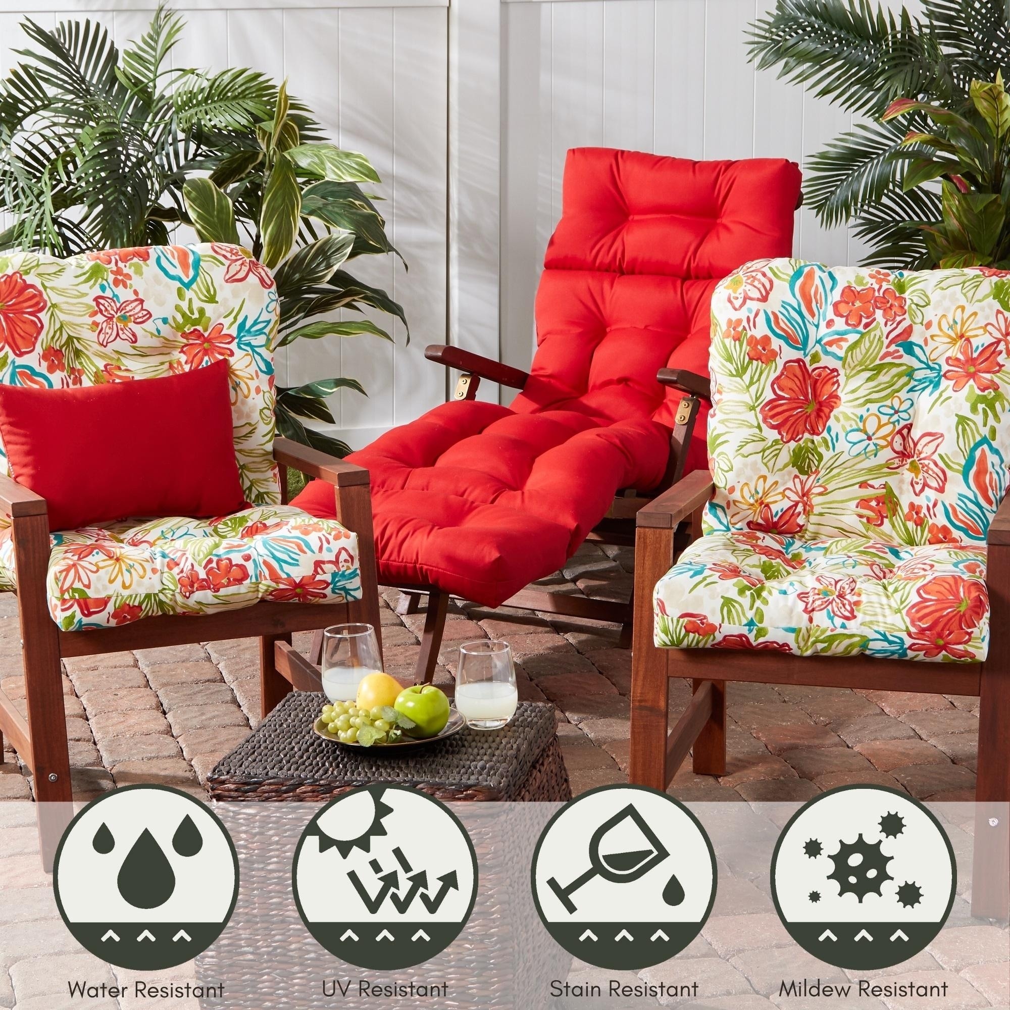 Breeze Floral 21 inch x 42 inch Outdoor Chair Cushion Cushion Only On Sale Bed Bath Beyond 30757710