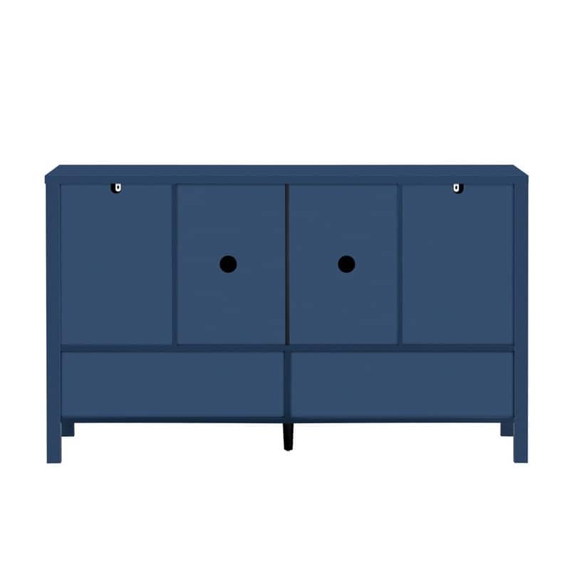 Modern 55.1" Storage Sideboard with 4-Doors, Multi Functional Buffet Table with Open Shelf and Adjustable Shelves