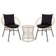 preview thumbnail 5 of 22, Indoor/Outdoor Rattan Rope Bistro Set, Glass Top Table & Cushions