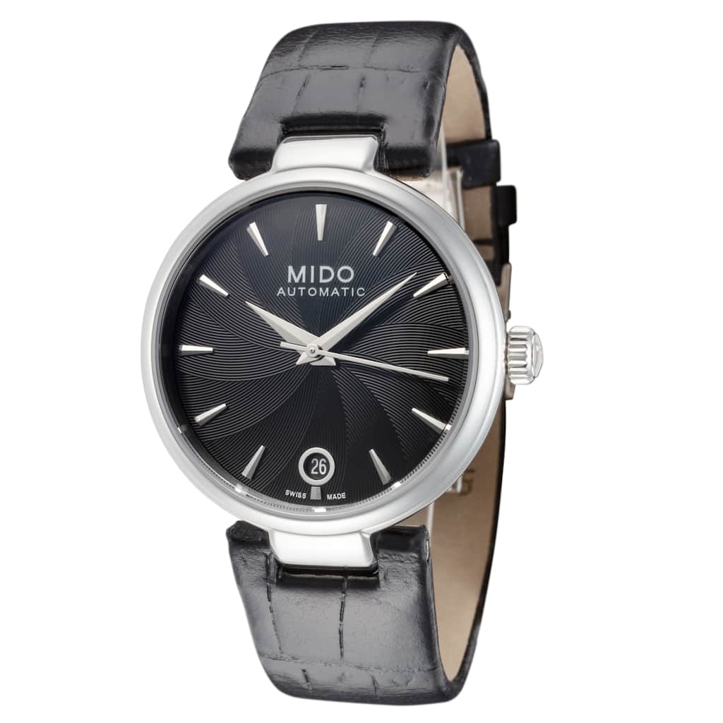 Mido Women's Baroncelli 33mm Black Dial Leather Automatic Watch - One Size
