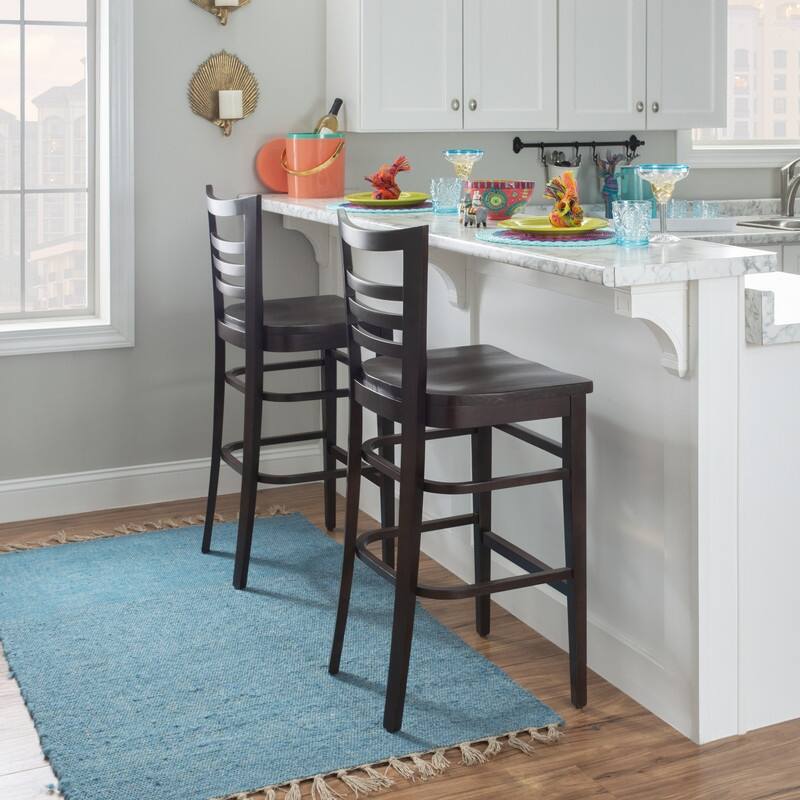 Heathcliff Rustic Solid Wood Barstool (Set of 2) - Brown