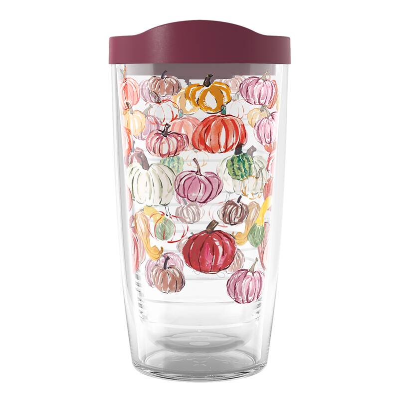 Tervis Sara Berrenson Fall Pumpkin Pattern Made in USA Double Walled Insulated Travel Tumbler, Classic - 16oz
