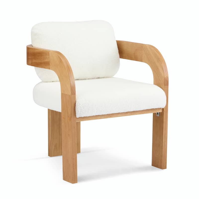 2-Pack Dining Chairs - Fabric with Pillow Back, Solid Wood Frame
