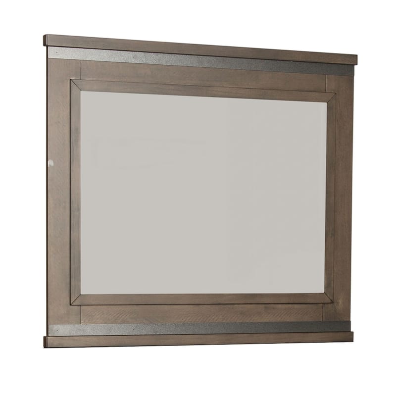 Thornwood Hills Rock Beaten Gray with Saw Cuts Mirror - Grey