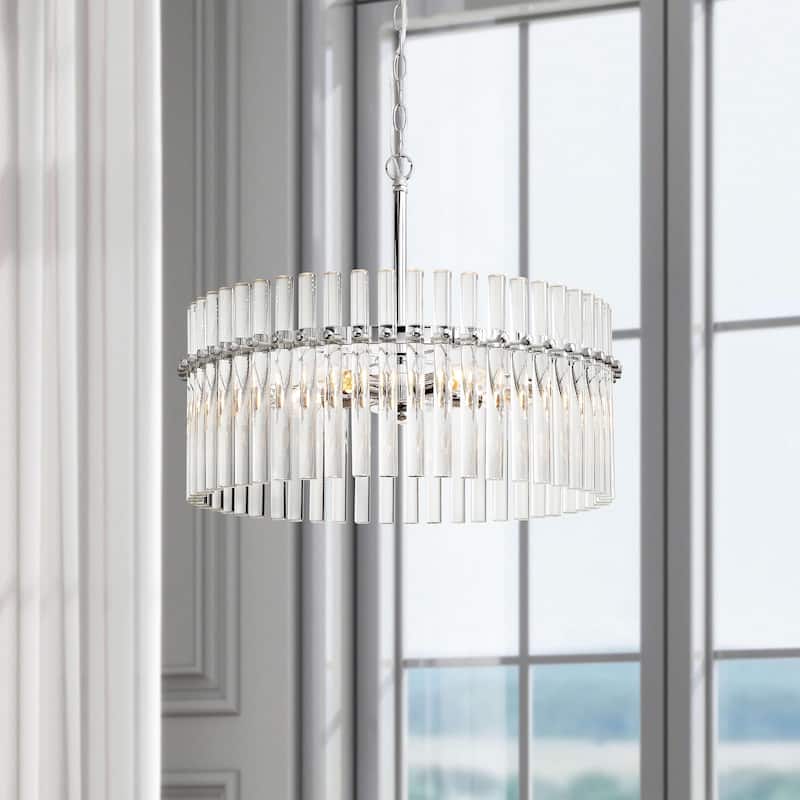 Casandra Chrome Crystal 5-light Pendant Chandelier