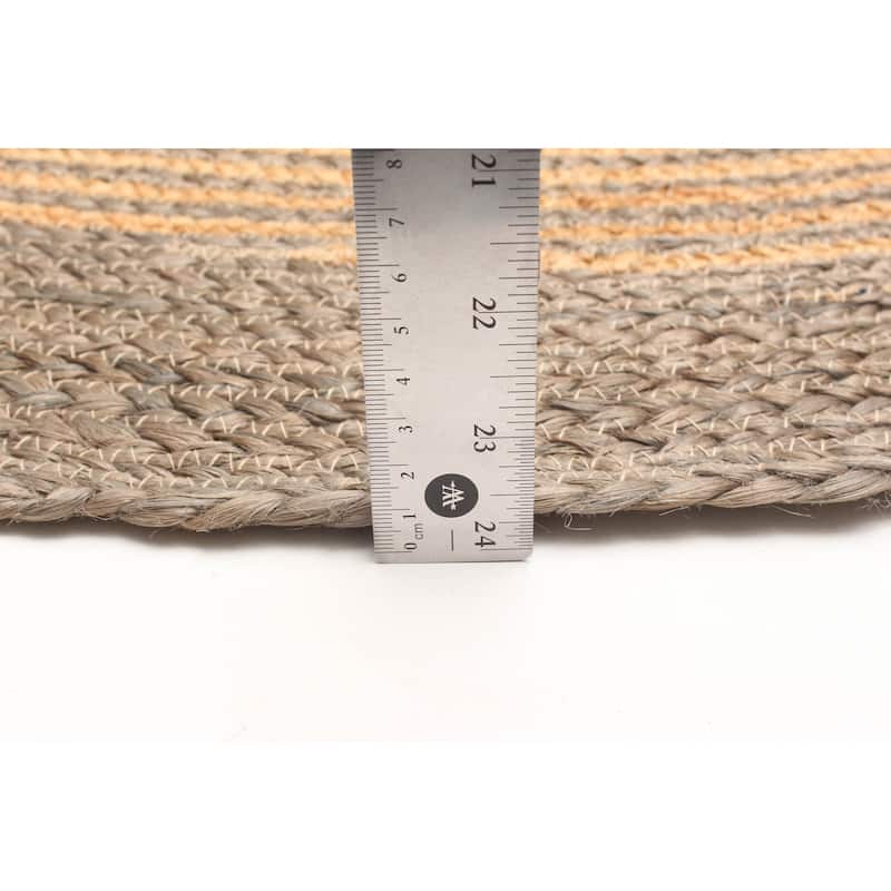 ECARPETGALLERY Braided Weave Palas Denizli Tan Jute Rug - 3'10 x 3'10